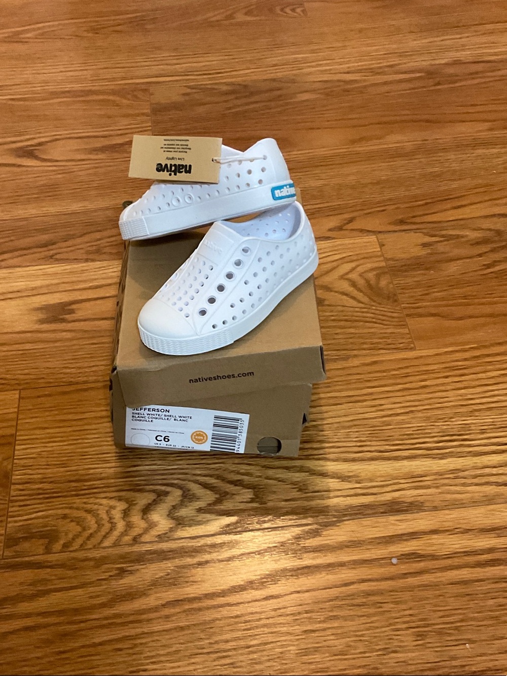 Native Jefferson Kids Slip-On Sneakers in White